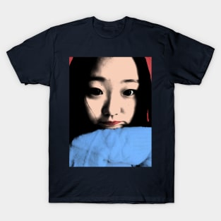 FUNNY TENDER SWEET BEAUTIFUL ASIAN GIRL BLUE RED T-Shirt